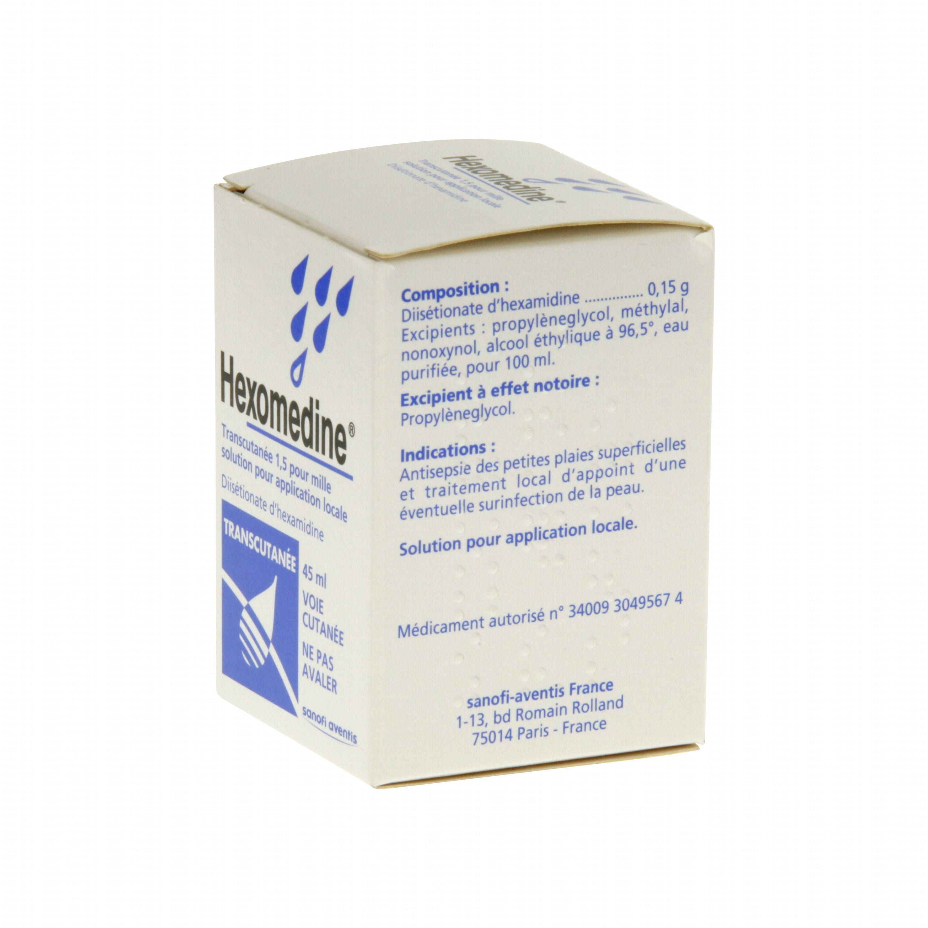 Hexomedine Transcutanee Antiseptic Solution 45ml, view 4