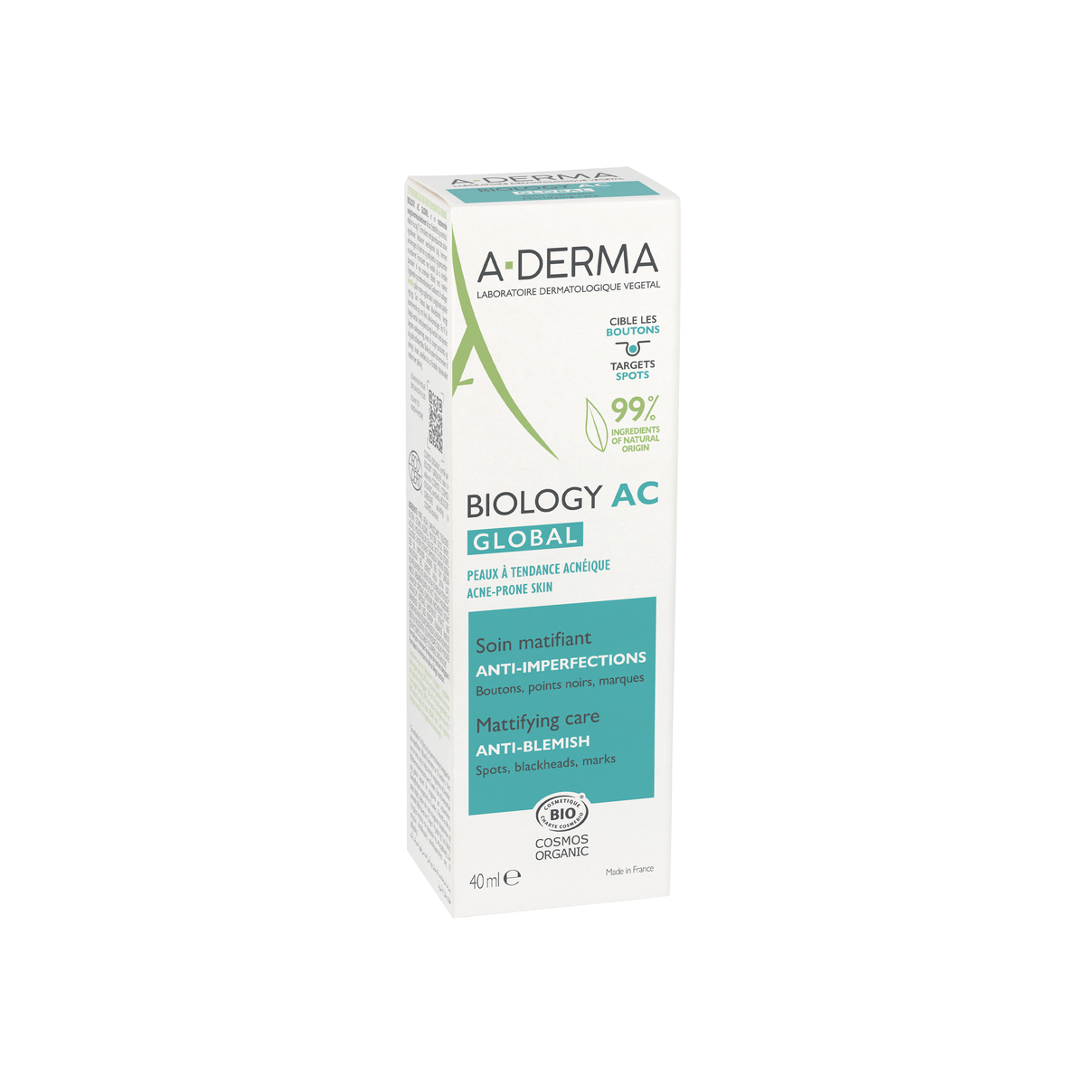 A-Derma Biology AC Global 40ml, side view of the box