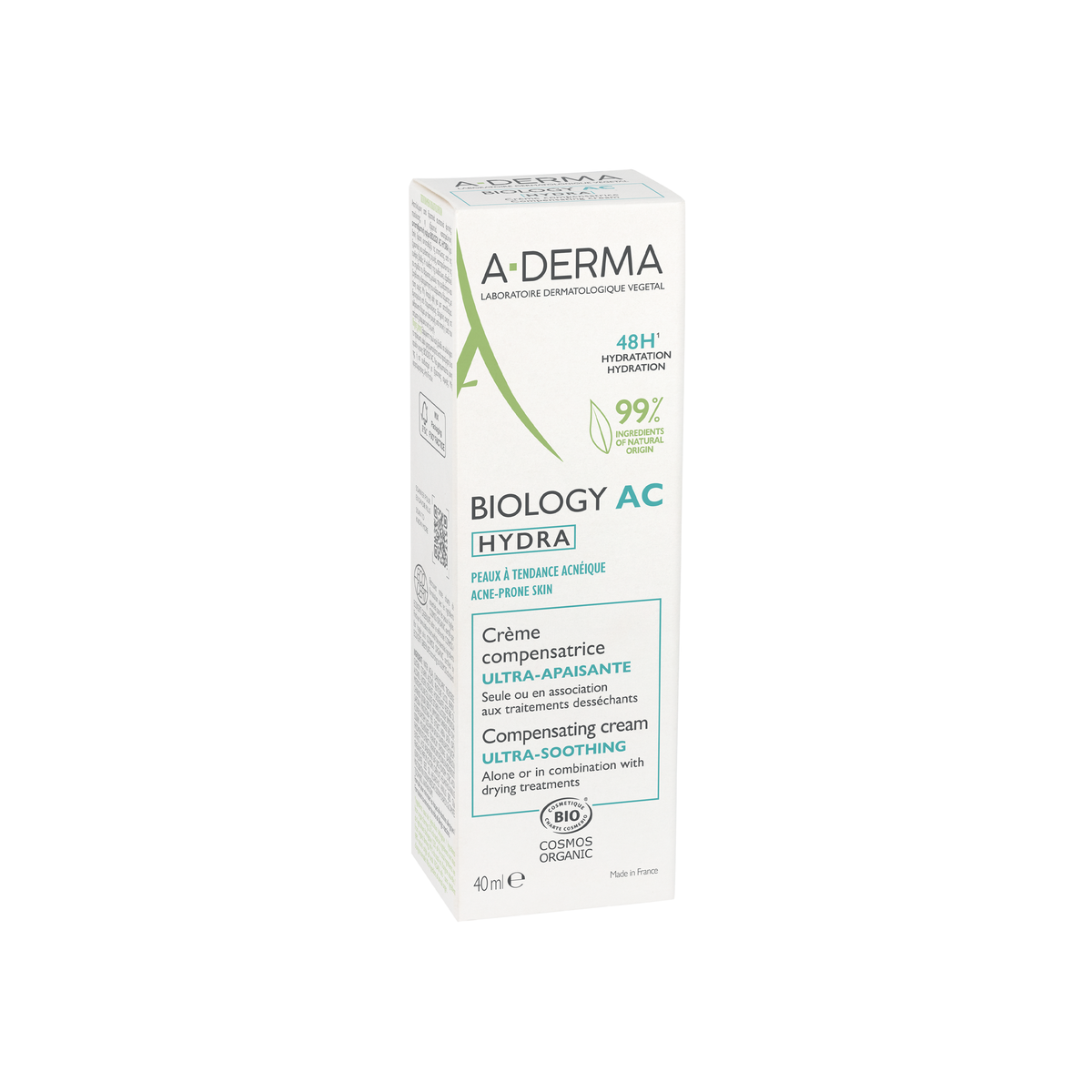 A-Derma Biology AC 40ml, side view of the box