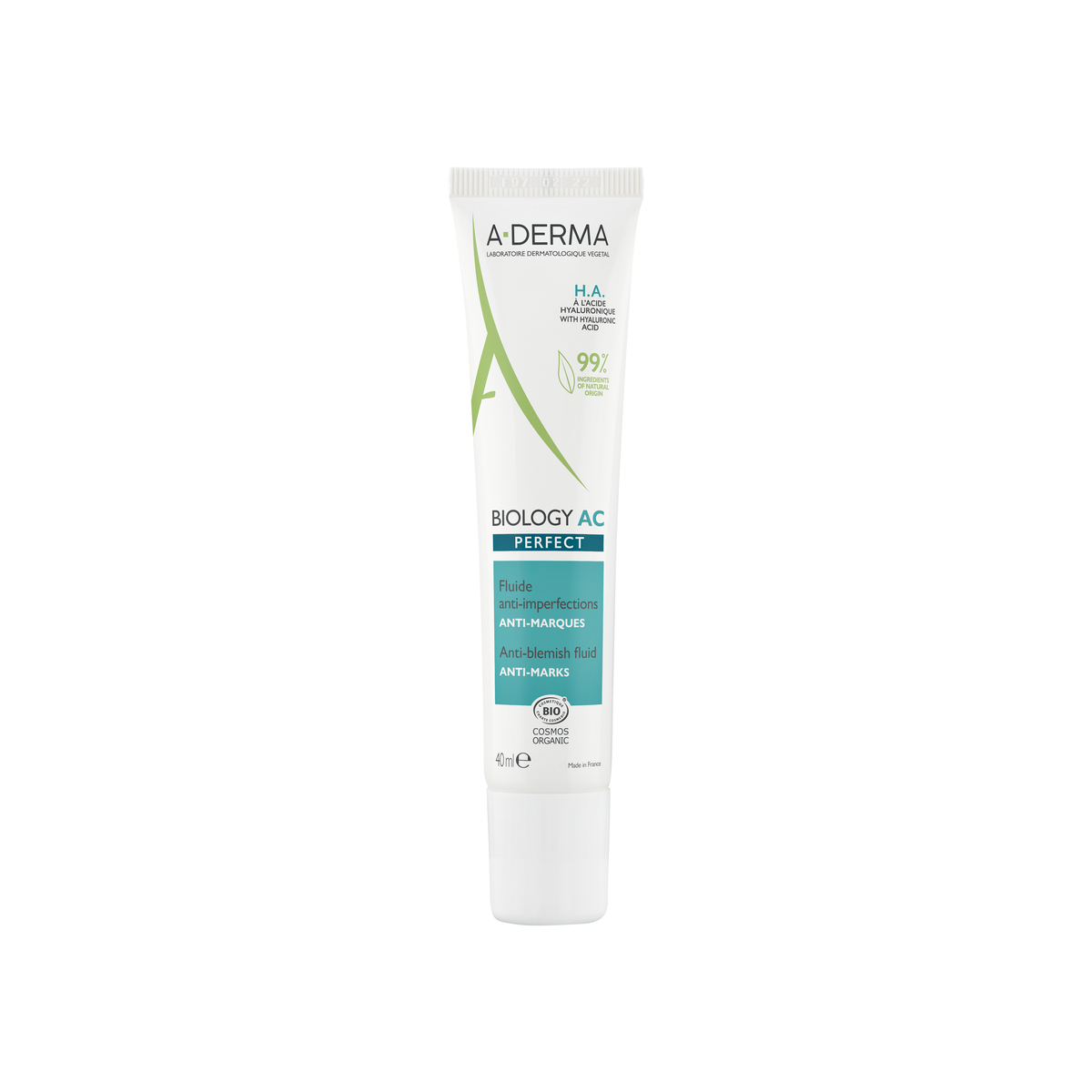 A-Derma Biology AC Perfect Anti-Blemish Fluid 40ml, front of the tube