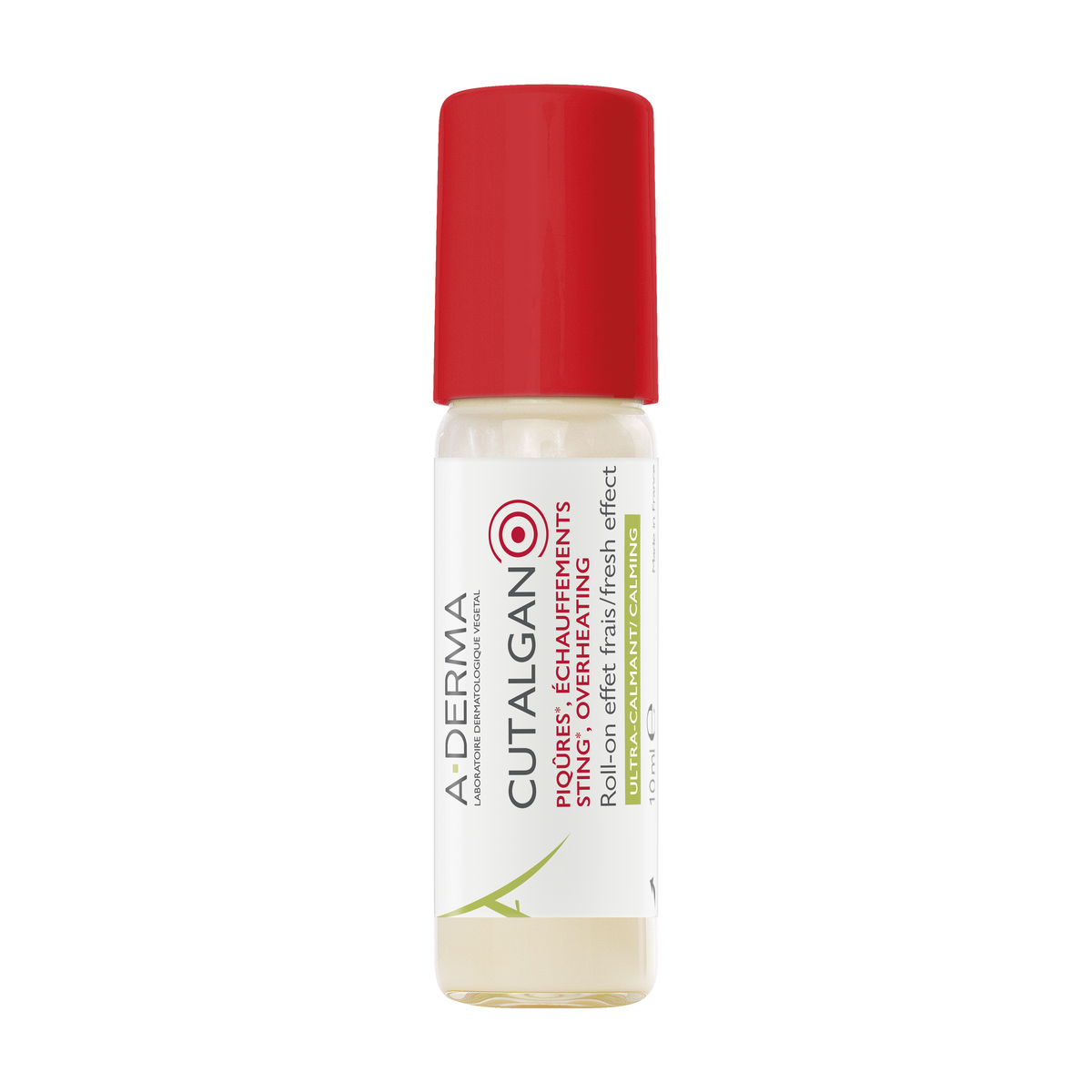 A-Derma Cutalgan Ultra-Soothing Cooling Roll-On 10ml, front of the roll-on