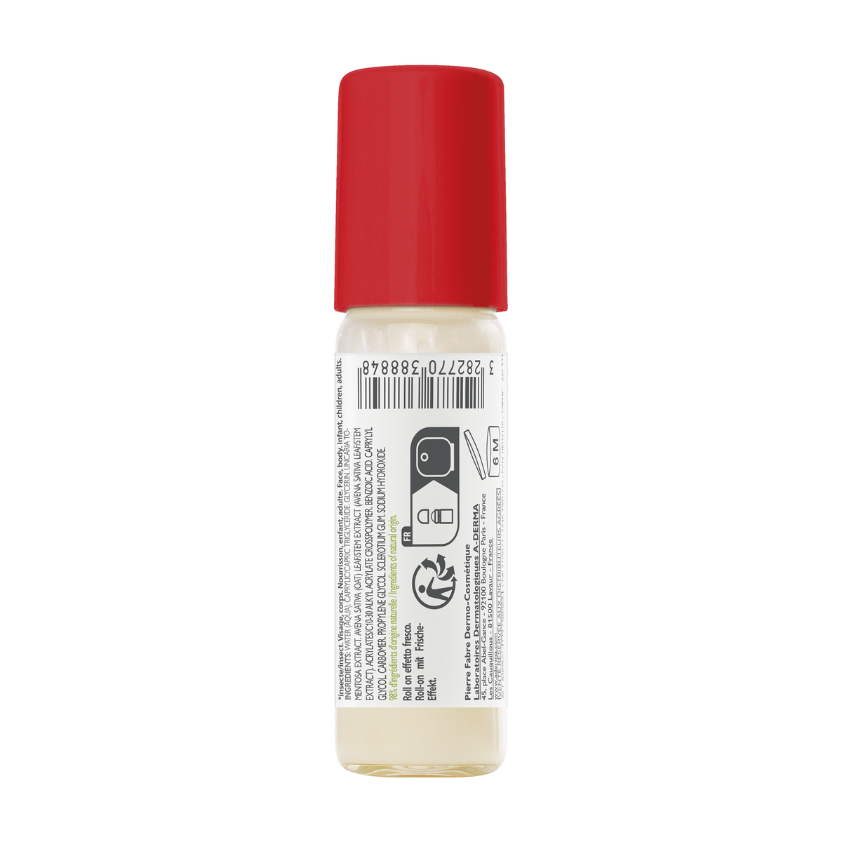 A-Derma Cutalgan 10ml, back label with ingredient list