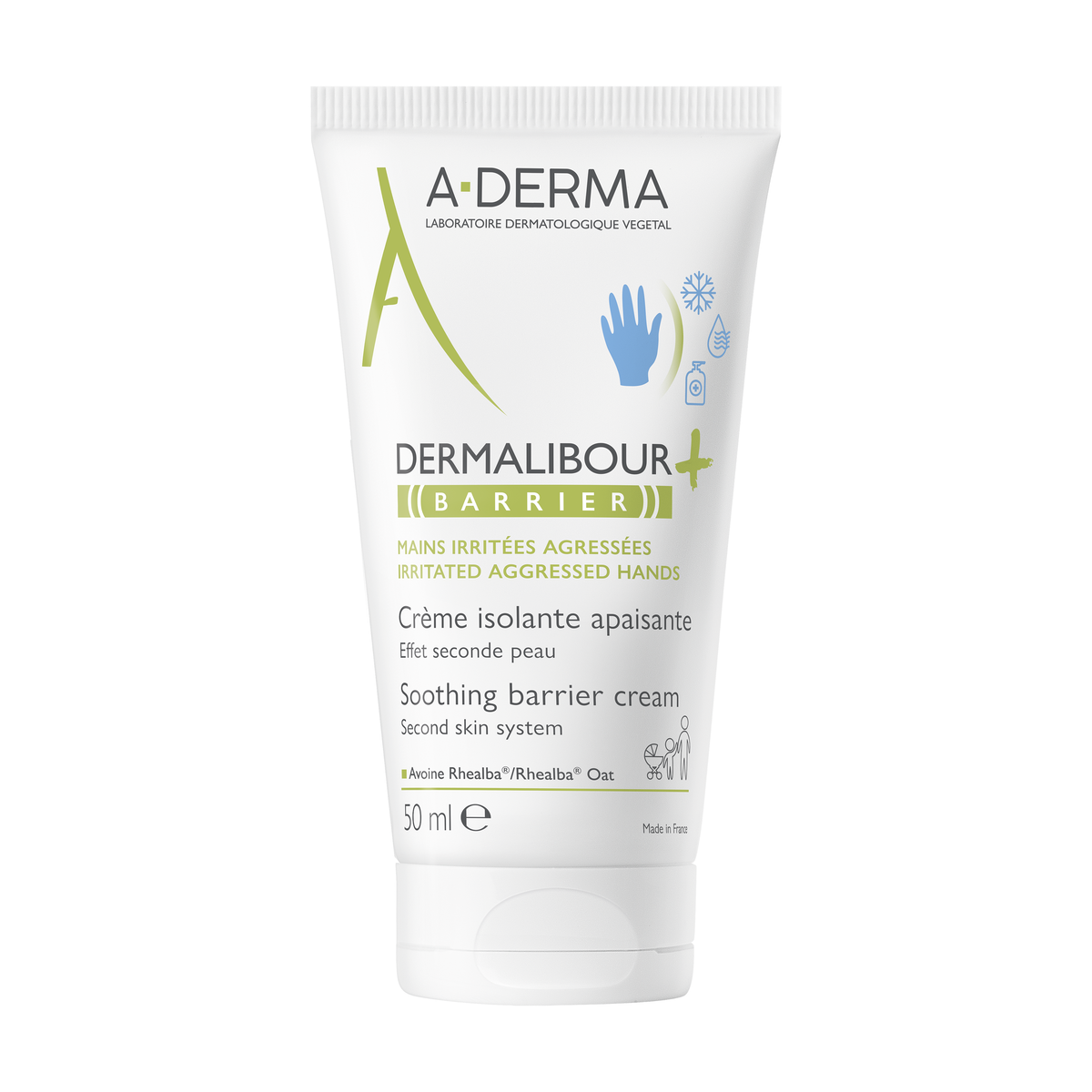 A-Derma Dermalibour+ Barrier Insulating Cream 50ml, front of the tube