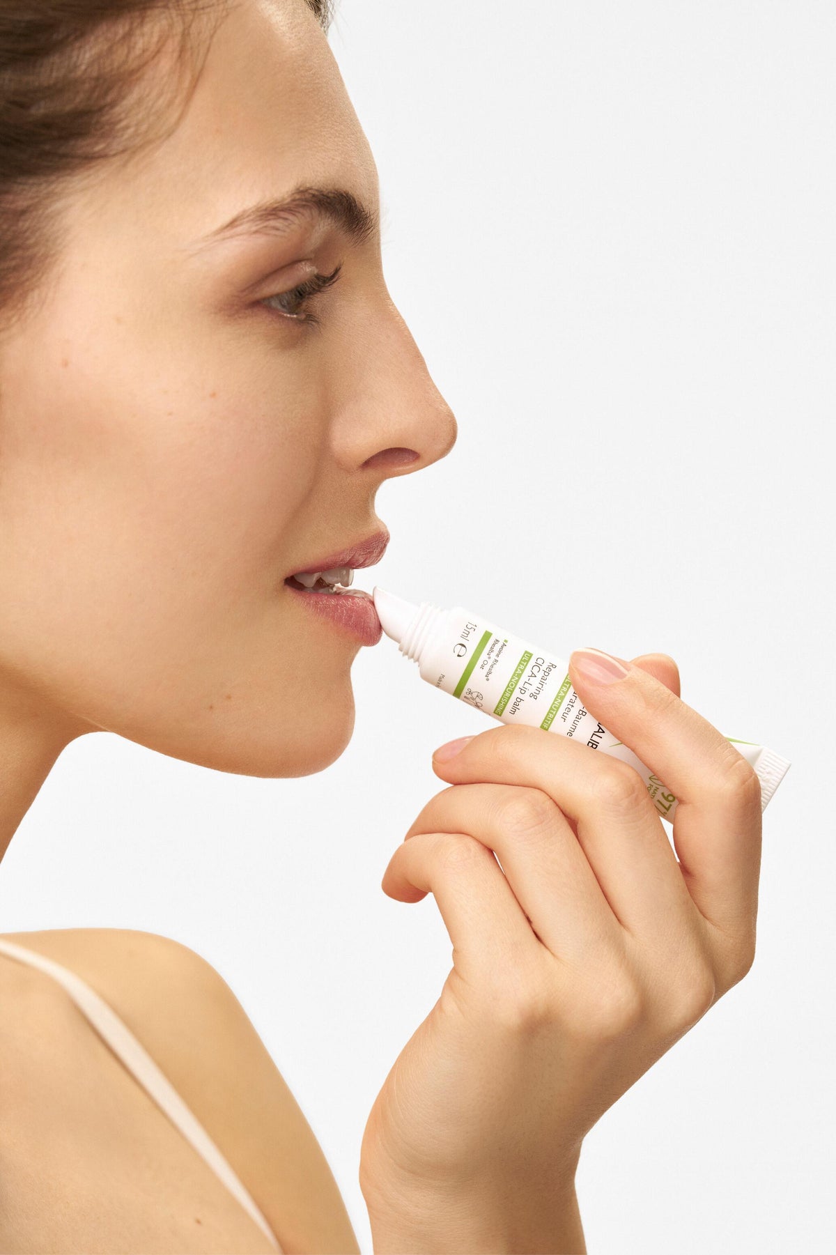 A-Derma Dermalibour+, applied to the lips