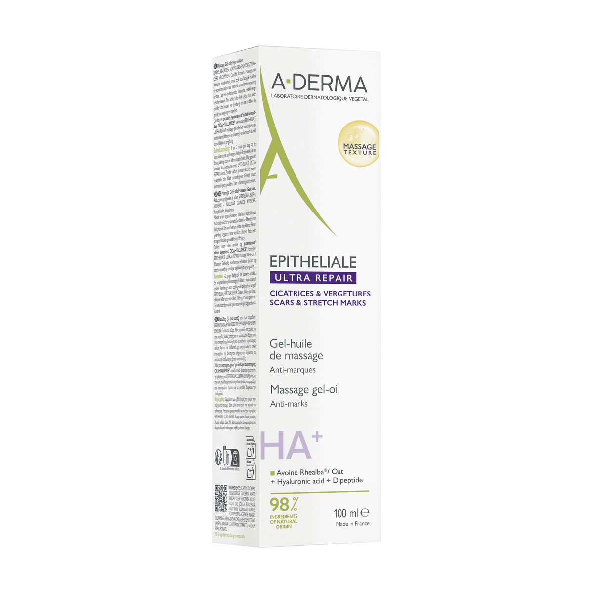 A-Derma Epitheliale Ultra Repair 100ml, side view of the box