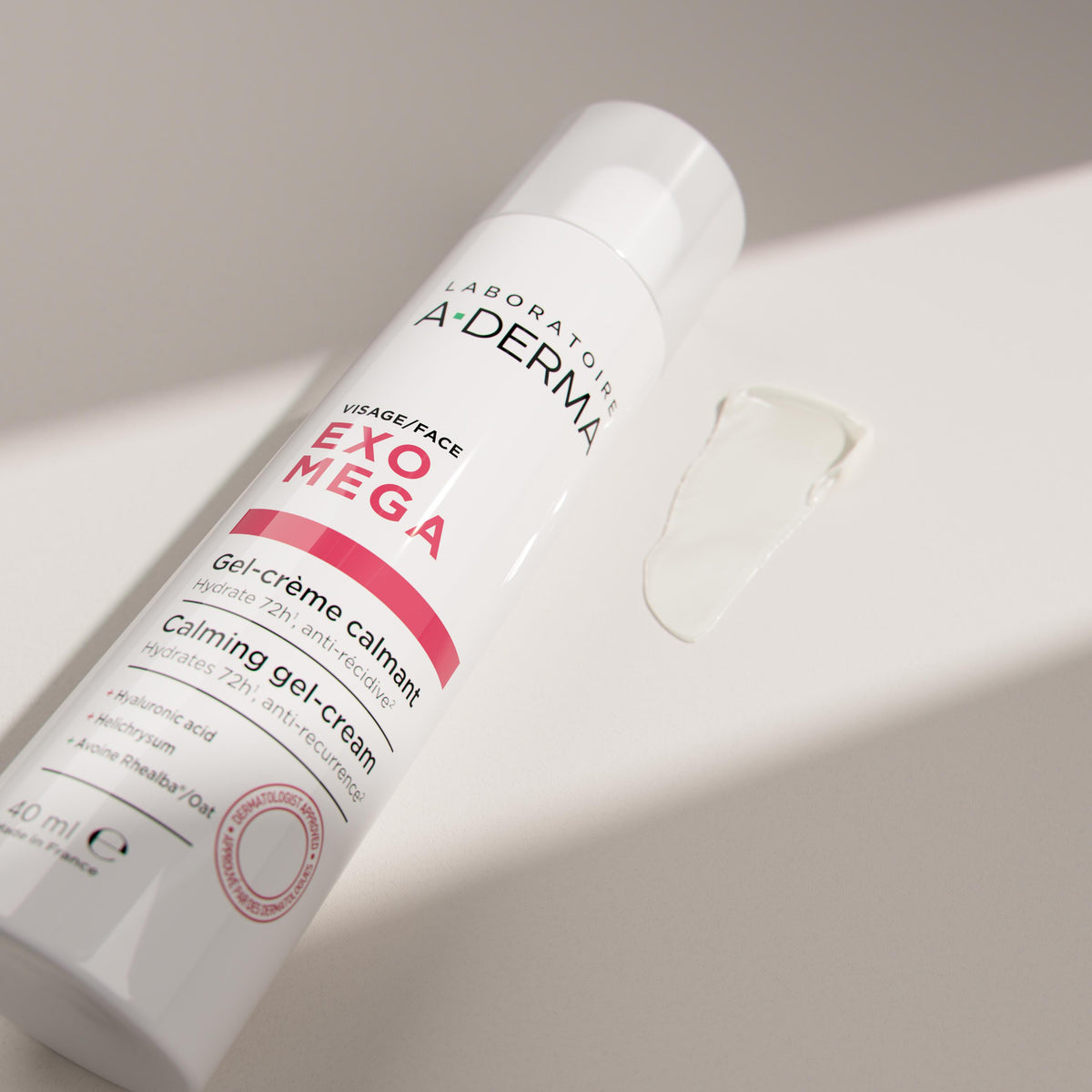 A-Derma Exomega 40ml, gel texture swatch