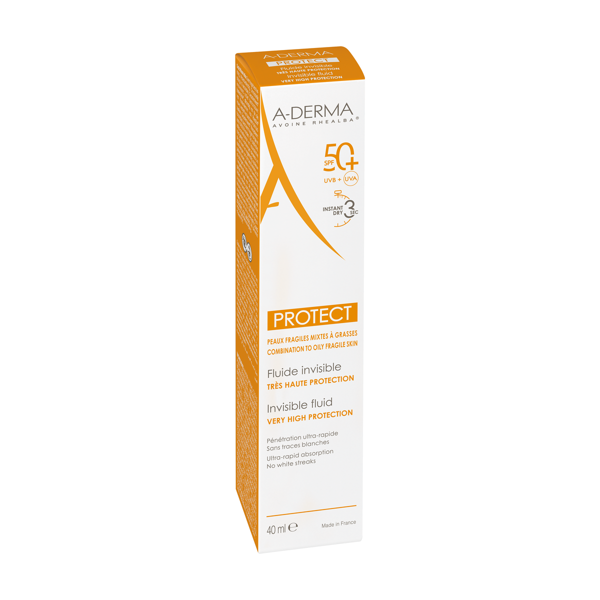 A-Derma Protect 40ml, side view of the box