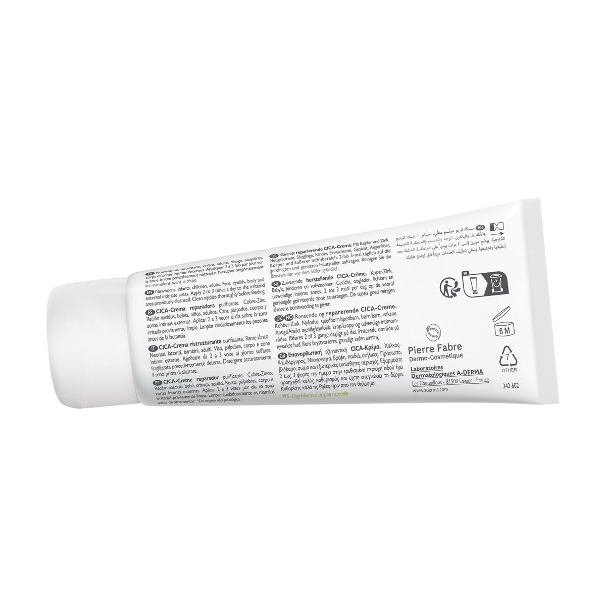 A-Derma Dermalibour+, back of the tube with directions