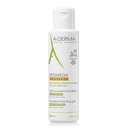 A-Derma Exomega Control Emollient Foaming Gel 500ml for atopic-prone skin, view 1