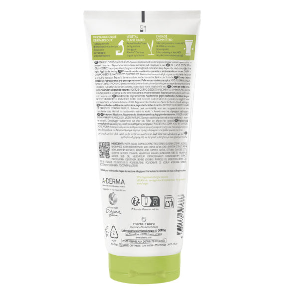 A-Derma Exomega Control, back of the tube