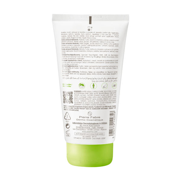 A-Derma Universal Cream, back of the tube