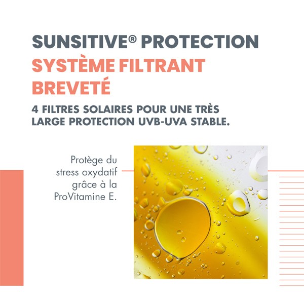 Avène Solaire, key ingredients: Sunsitive filter system and pro-vitamin E