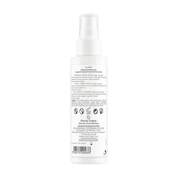 Avène Cicalfate+, back of the spray bottle