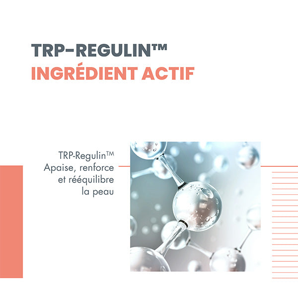 Avène Cicalfate+, key ingredient: TRP-Regulin with a molecule illustration