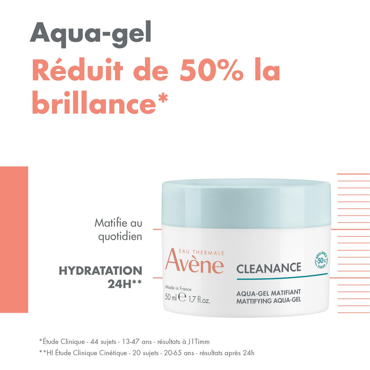 Avène Cleanance, jar with study results in French