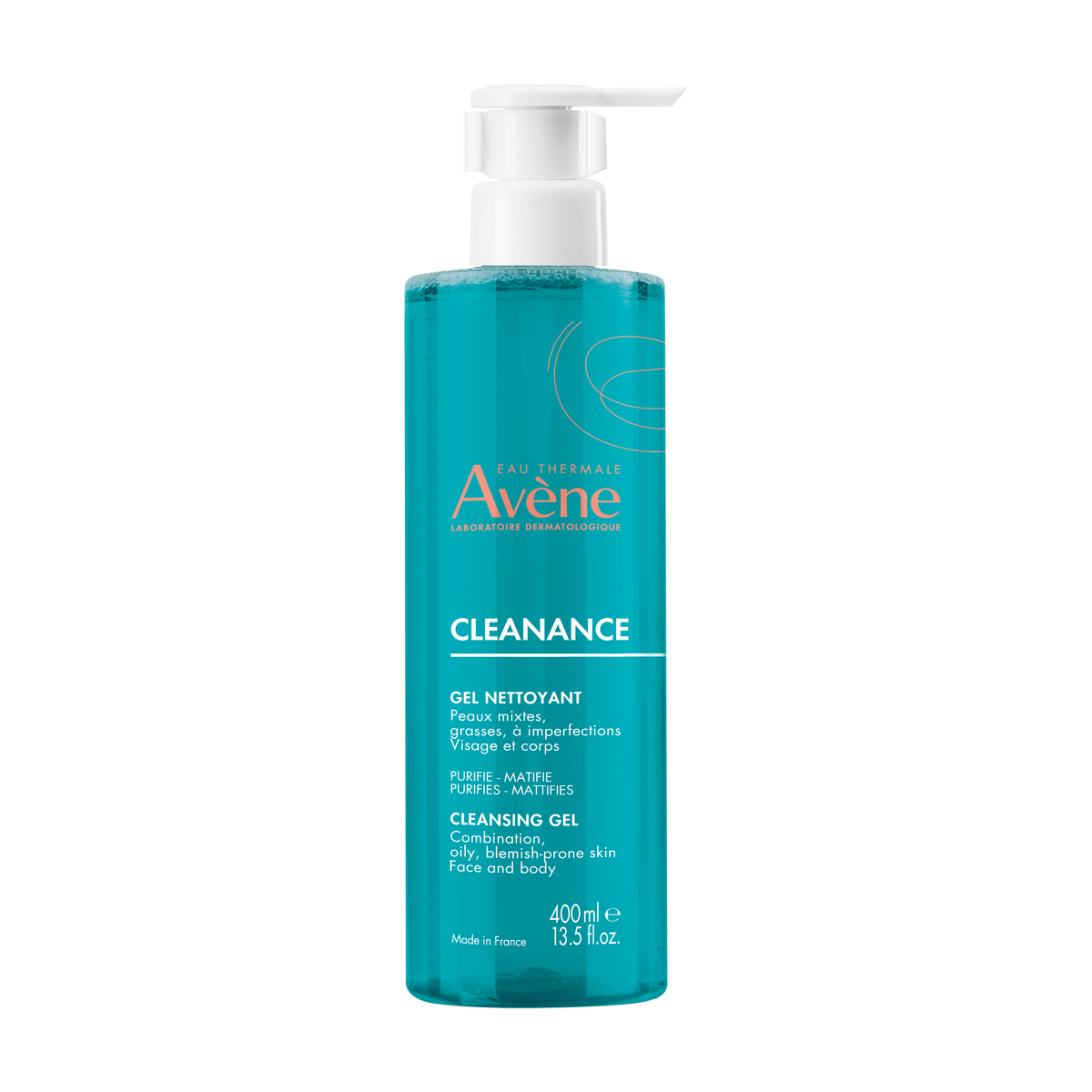 Avène Cleanance 400ml, front of the pump bottle