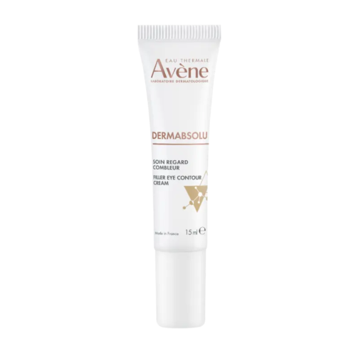 Avène Dermabsolu Eye Filling Care 15ml with integrated metal applicator tip, alternate angle