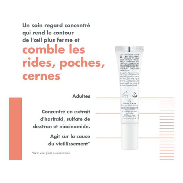 Avène Hyaluron Activ B3, back of the tube with product benefits in French