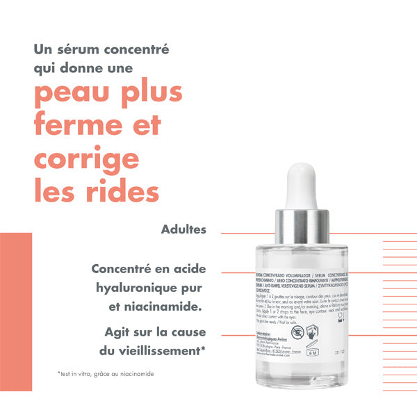 Avène Hyaluron Activ B3, dropper bottle with product benefits in French