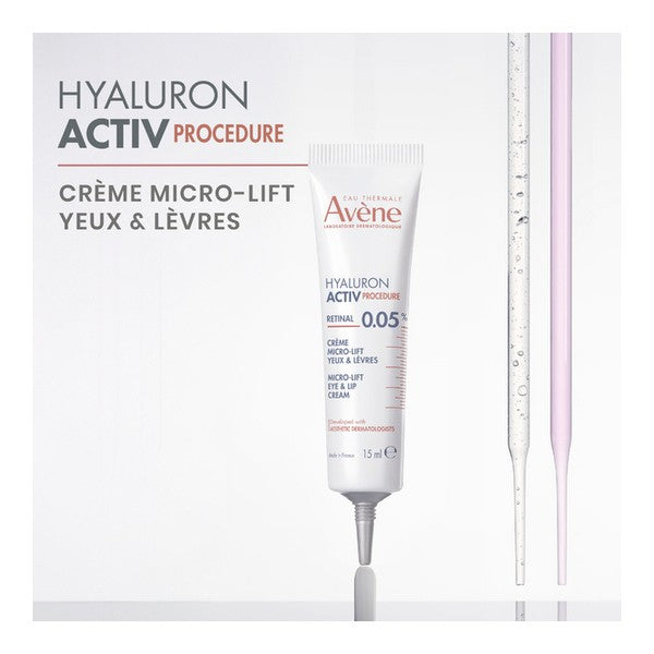 Avène Hyaluron Activ, tube between pipettes with a heading in French