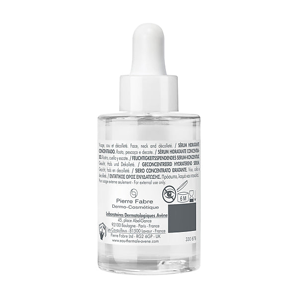 Avène Hydrance Boost, back of the glass bottle