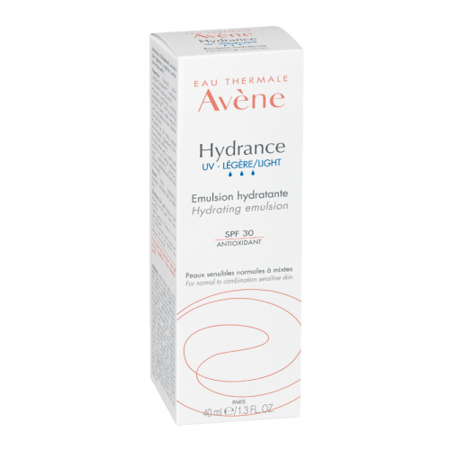 Avène Hydrance UV Light Moisturizing Emulsion SPF 30 40ml tube, alternate angle