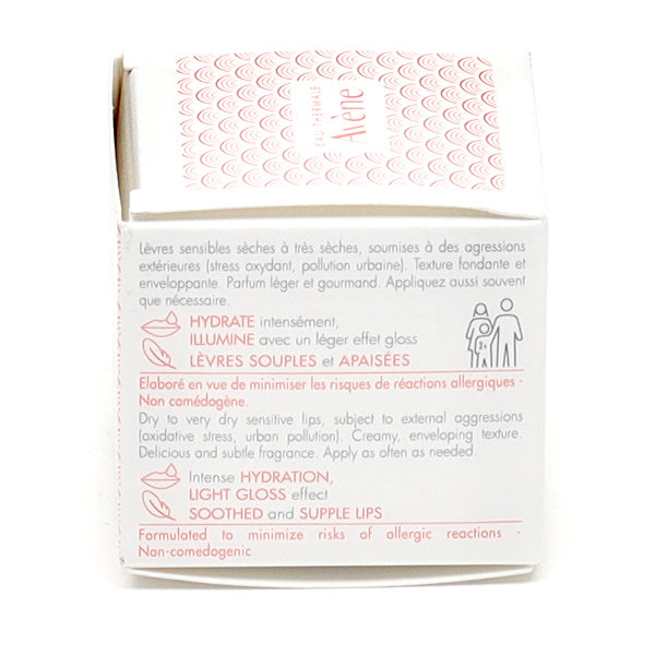 Avène Lip Balm, back of the box with directions
