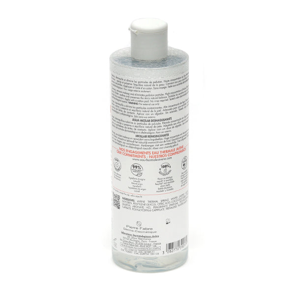 Avène Micellar Cleansing Water, back of the bottle