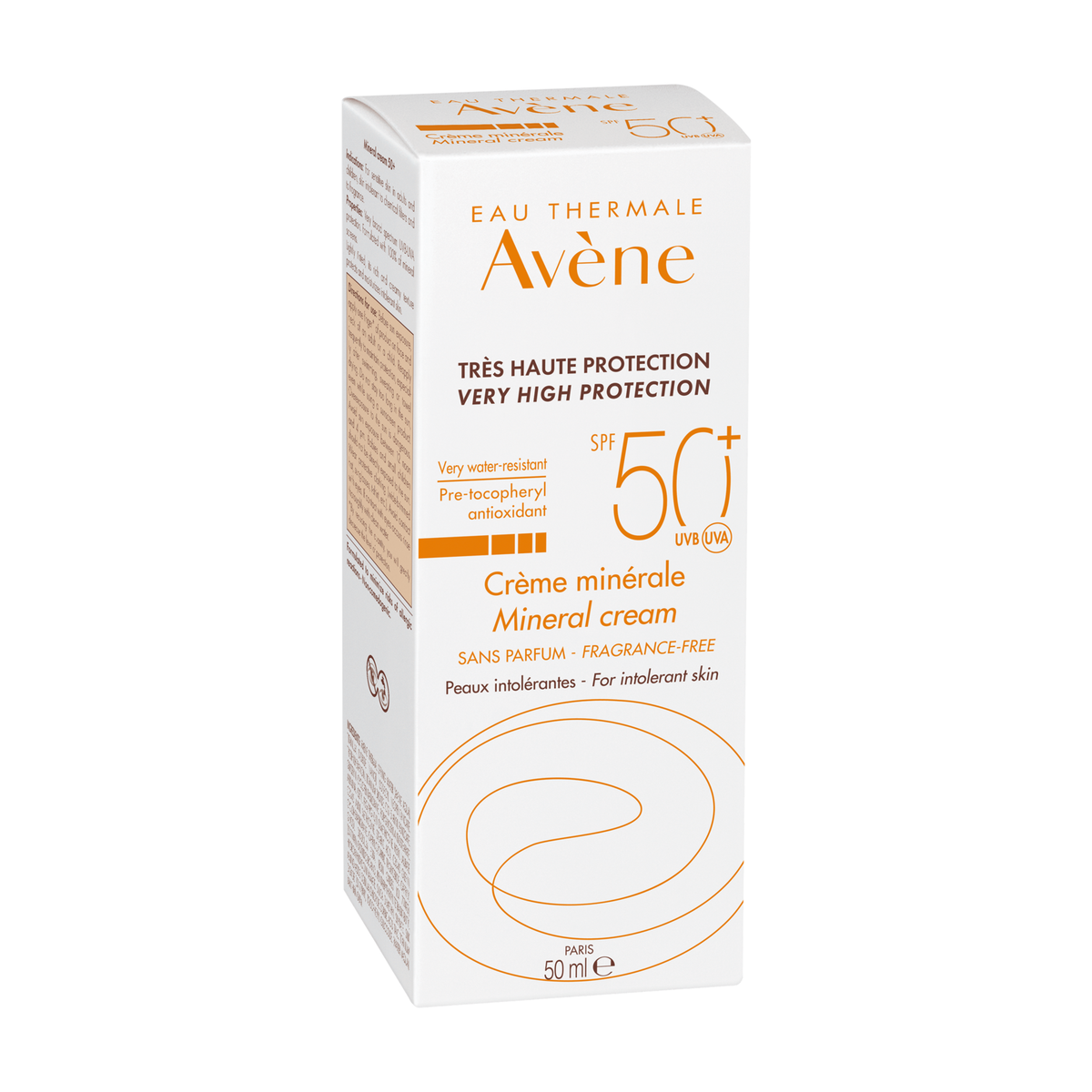 Avène Solaire 50ml, front of the box