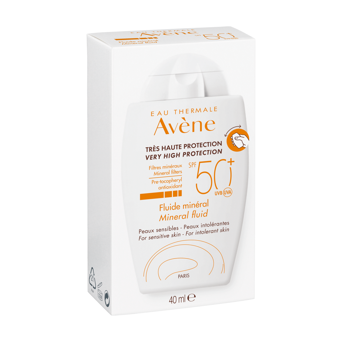 Avène Solaire 40ml, front of the box