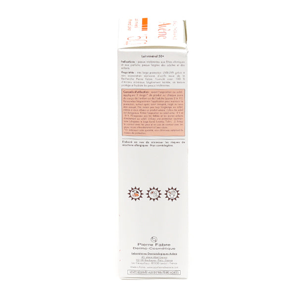 Avène Solaire, side view of the box