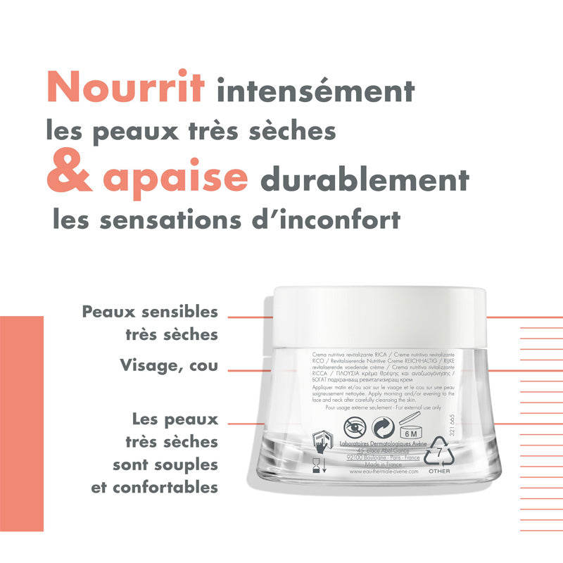 Avène Les Essentiels, back of the jar with product benefits in French