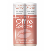 Avène Sensitive Lip Care balm set of 2 sticks, 4g each, for dry and reactive lips, view 1
