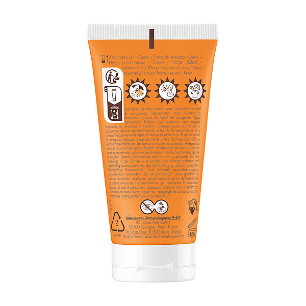 Avène Solaire, back of the tube