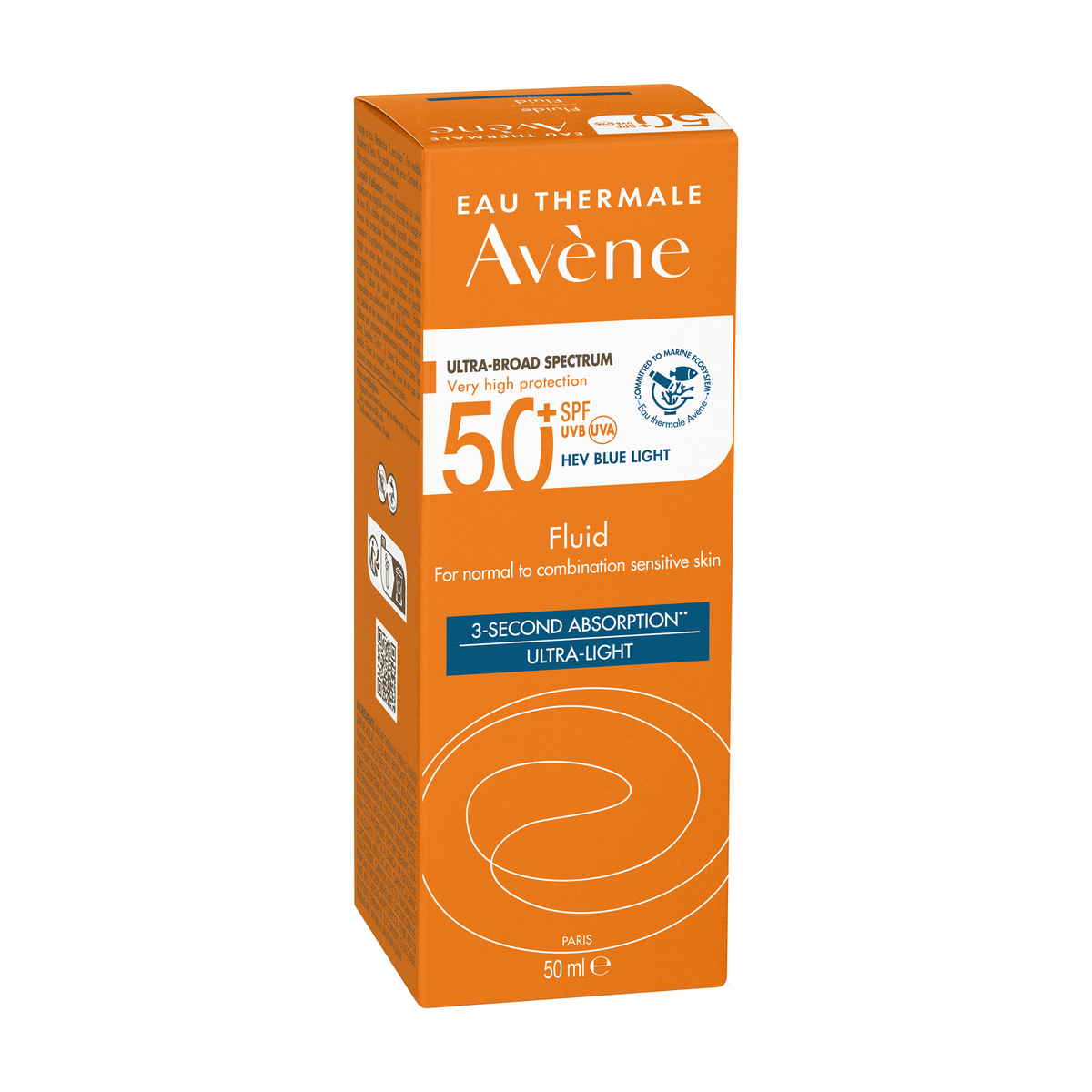 Avène Solaire 50ml, front of the box