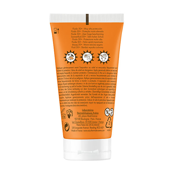 Avène Solaire, back of the tube