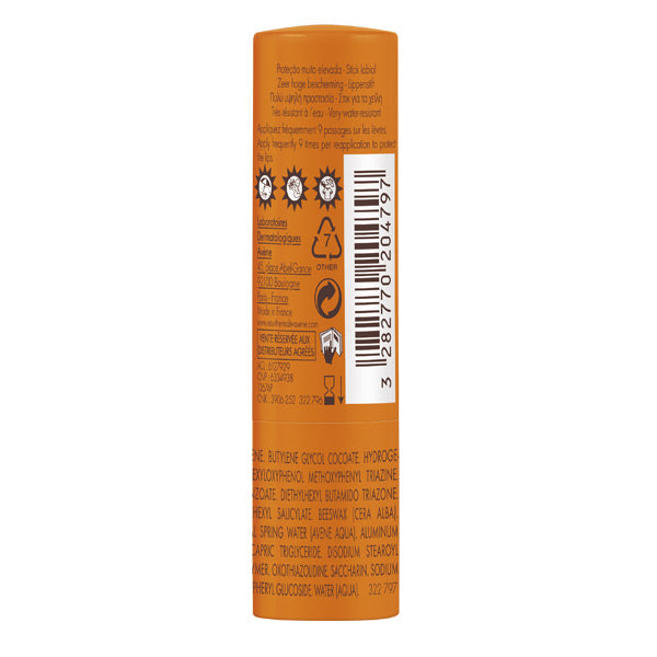 Avène Solaire, back of the stick