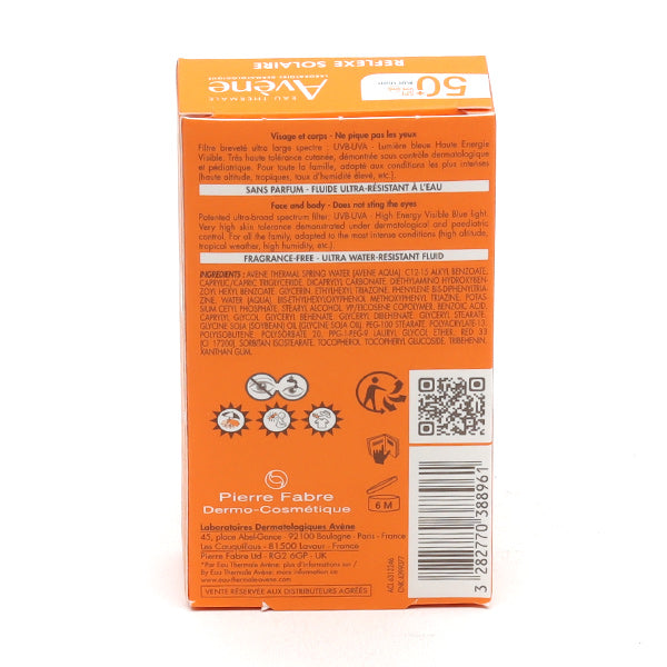 Avène Solaire, back of the box