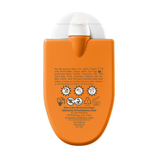 Avène Solaire, back of the bottle