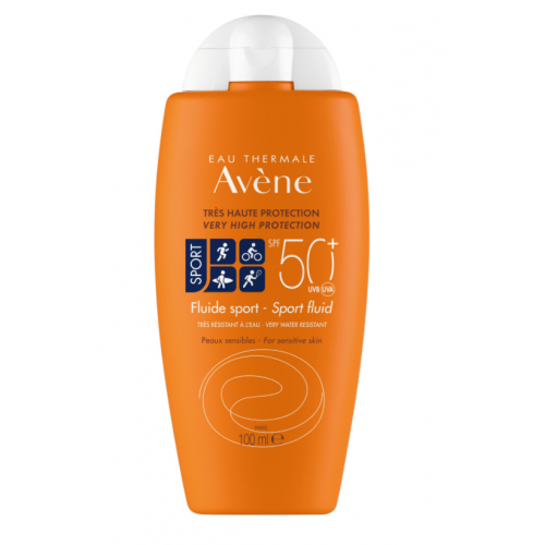 Avène Solaire Sport Fluid SPF 50+ 100ml sunscreen for active and sensitive skin, view 1