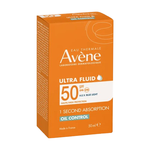 Avène Solaire Ultra Fluid Oil Control SPF 50+ 50ml sunscreen for oily sensitive skin, view 1