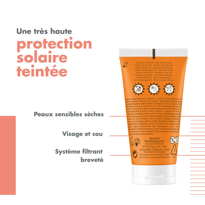 Avène Solaire, back of the tube with captions in French