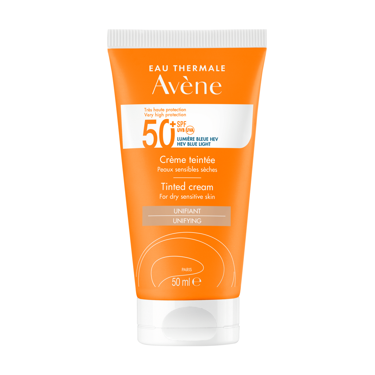 Avène Solaire 50ml, front of the tube