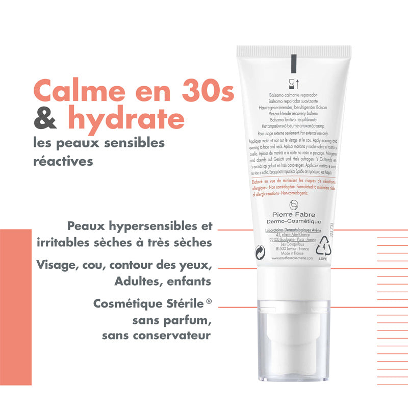 Avène Tolerance Control, back of the tube with captions in French