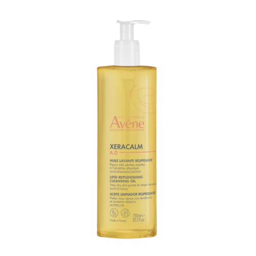 Avène XeraCalm AD Relipidating Cleansing Oil 1L bottle for dry eczema-prone skin, view 1