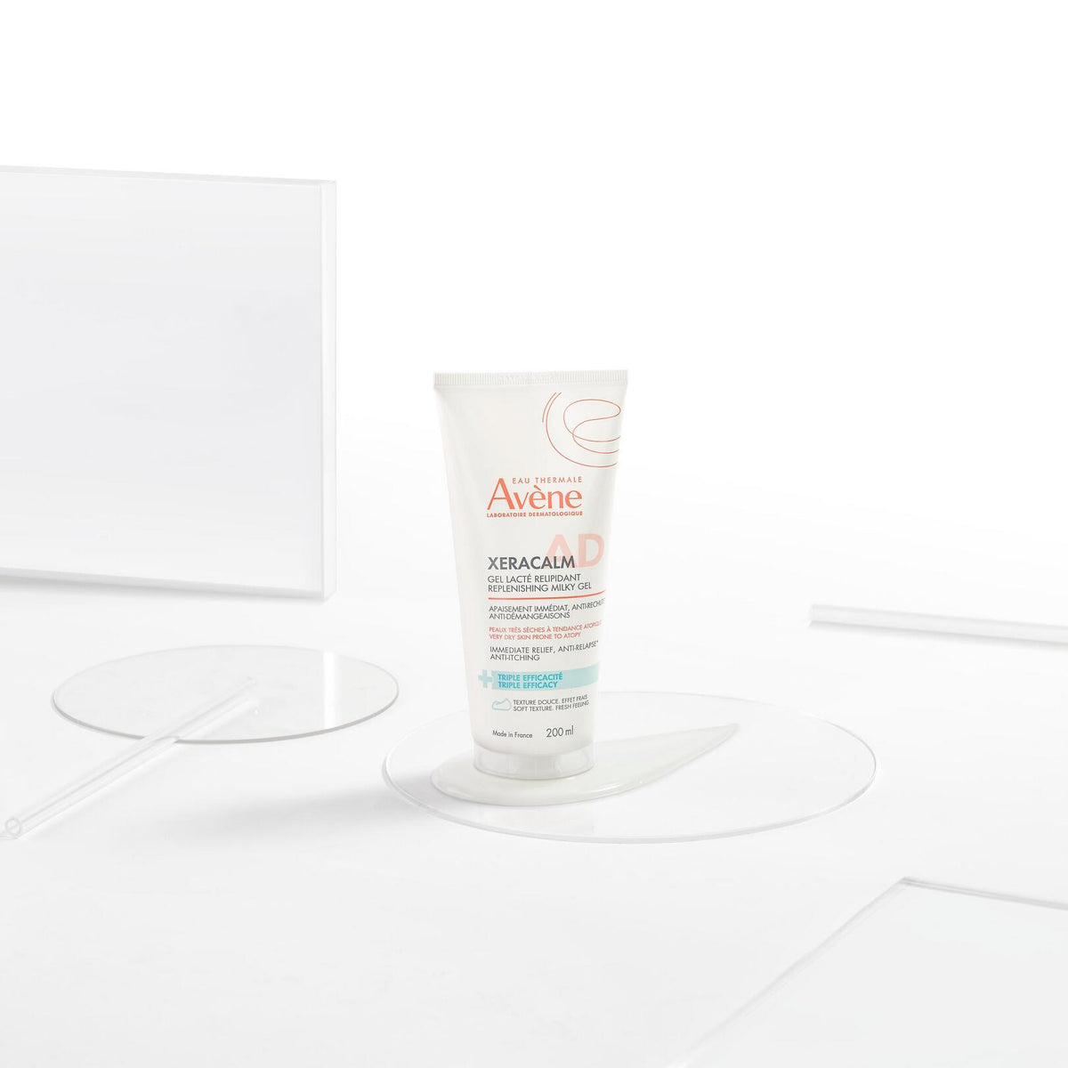 Avène XeraCalm AD, tube standing on glass discs