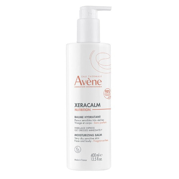 Avène XeraCalm Nutrition Moisturizing Balm for Dry Skin 400ml, front of the pump bottle