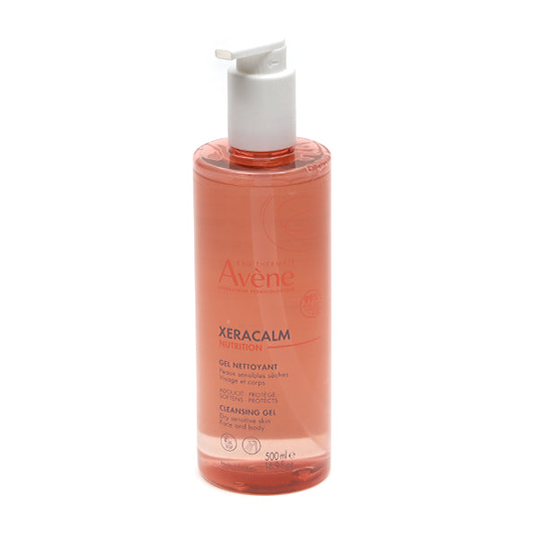 Avène XeraCalm Nutrition 500ml, front of the pump bottle