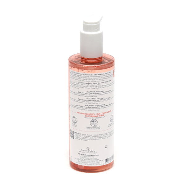 Avène XeraCalm Nutrition, back of the pump bottle