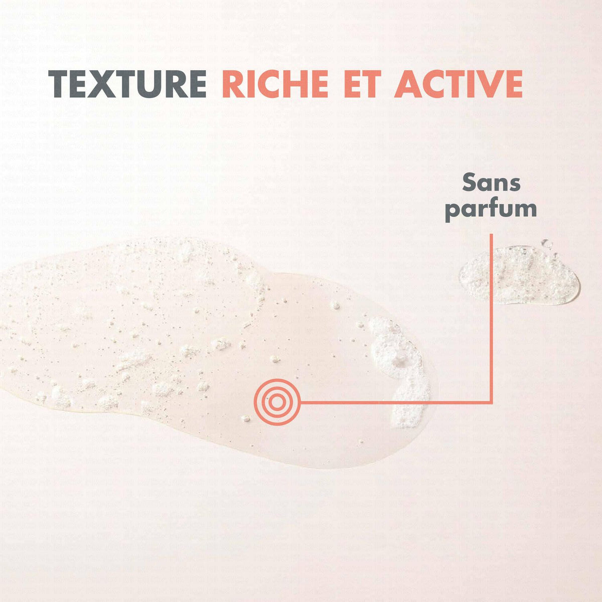 Avène XeraCalm A.D, oil texture infographic in French
